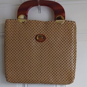 Whiting And Davis Vintage Mesh Bag With Lucite Handles.